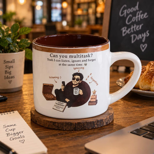 OCEAN STORE Printed Ceramic Coffee Mug with Funny and Motivational Quote, 350ml, Set of 1, Delete People Quote – Green