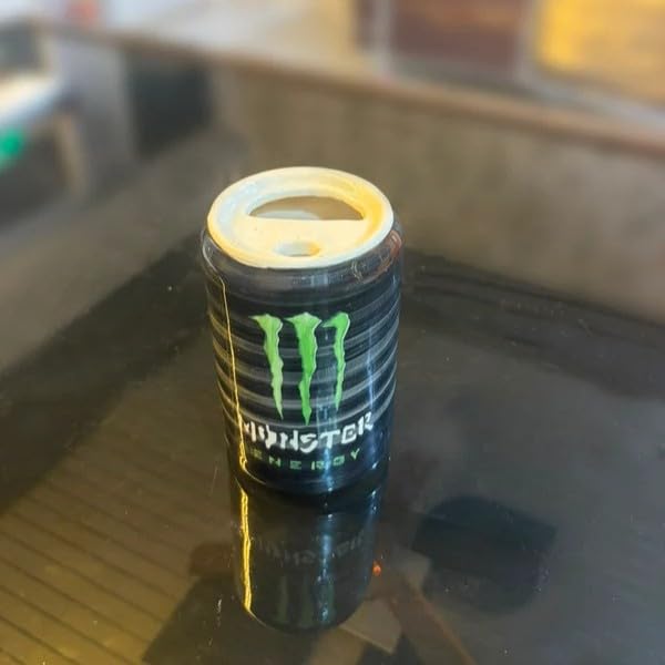 OCEAN STORE Black Energy Drink Can Style Ceramic Sipper, 500ml Hand-Painted Glossy Mug, Microwave & Dishwasher Safe, Lead-Free, Gift for Drink Lovers