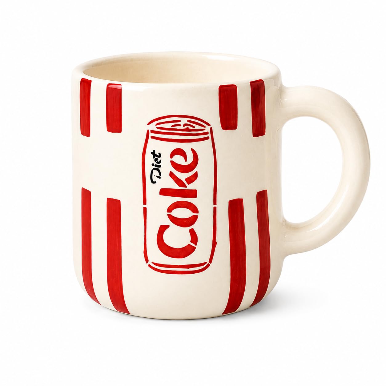 OCEAN STORE Handmade Diet Coke Ceramic Coffee Mug, 350 ml, Retro Soda Can Inspired Design, Glossy Finish, Tea & Coffee Cup for Home & Office (Set of 1)