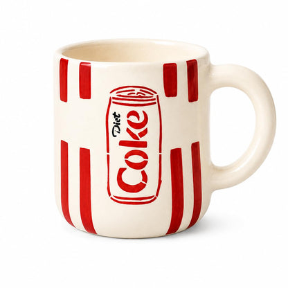 OCEAN STORE Handmade Diet Coke Ceramic Coffee Mug, 350 ml, Retro Soda Can Inspired Design, Glossy Finish, Tea & Coffee Cup for Home & Office (Set of 1)