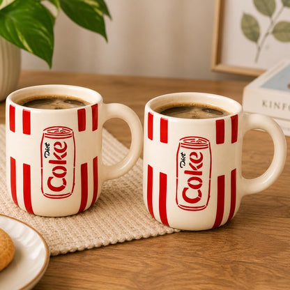 OCEAN STORE Handmade Diet Coke Ceramic Coffee Mug, 350 ml, Retro Soda Can Inspired Design, Glossy Finish, Tea & Coffee Cup for Home & Office (Set of 1)