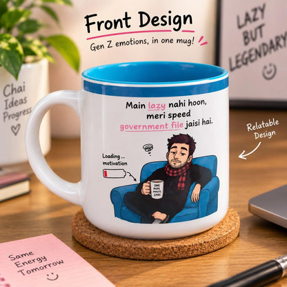 OCEAN STORE Printed Ceramic Coffee Mug with Funny and Motivational Quote, 350ml, Set of 1, Delete People Quote – Green