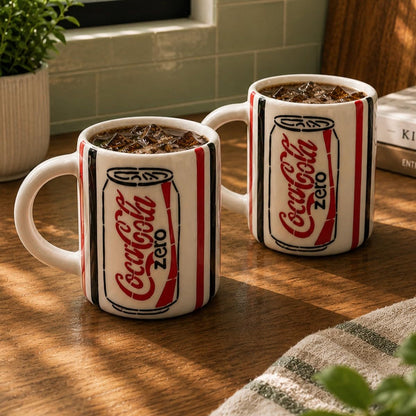 OCEAN STORE Coca Cola Zero Printed Ceramic Coffee Mug, 250 ml Set of 1, Glossy Finish, Reusable Tea and Coffee Cup for Home and Office