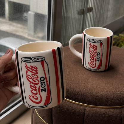 OCEAN STORE Coca Cola Zero Printed Ceramic Coffee Mug, 250 ml Set of 1, Glossy Finish, Reusable Tea and Coffee Cup for Home and Office