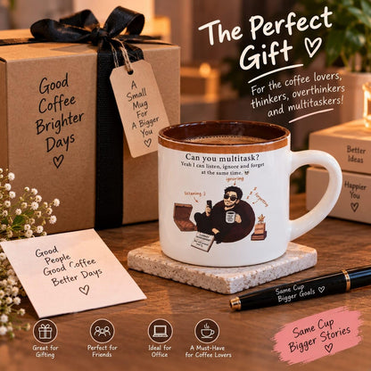 OCEAN STORE Printed Ceramic Coffee Mug with Funny and Motivational Quote, 350ml, Set of 1, Delete People Quote – Green