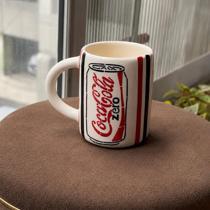 OCEAN STORE Coca Cola Zero Printed Ceramic Coffee Mug, 250 ml Set of 1, Glossy Finish, Reusable Tea and Coffee Cup for Home and Office