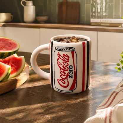 OCEAN STORE Coca Cola Zero Printed Ceramic Coffee Mug, 250 ml Set of 1, Glossy Finish, Reusable Tea and Coffee Cup for Home and Office
