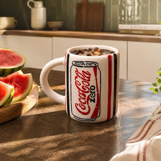 OCEAN STORE Coca Cola Zero Printed Ceramic Coffee Mug, 250 ml Set of 1, Glossy Finish, Reusable Tea and Coffee Cup for Home and Office