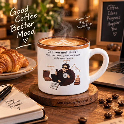 OCEAN STORE Printed Ceramic Coffee Mug with Funny and Motivational Quote, 350ml, Set of 1, Delete People Quote – Green