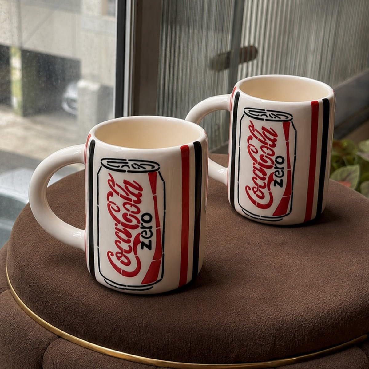 OCEAN STORE Coca Cola Zero Printed Ceramic Coffee Mug, 250 ml Set of 1, Glossy Finish, Reusable Tea and Coffee Cup for Home and Office