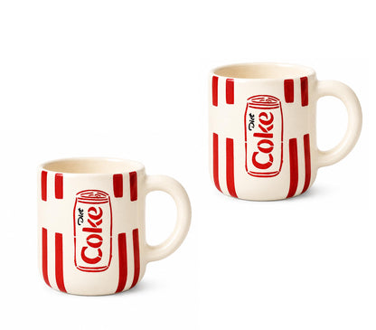 OCEAN STORE Handmade Diet Coke Ceramic Coffee Mug, 350 ml, Retro Soda Can Inspired Design, Glossy Finish, Tea & Coffee Cup for Home & Office (Set of 1)