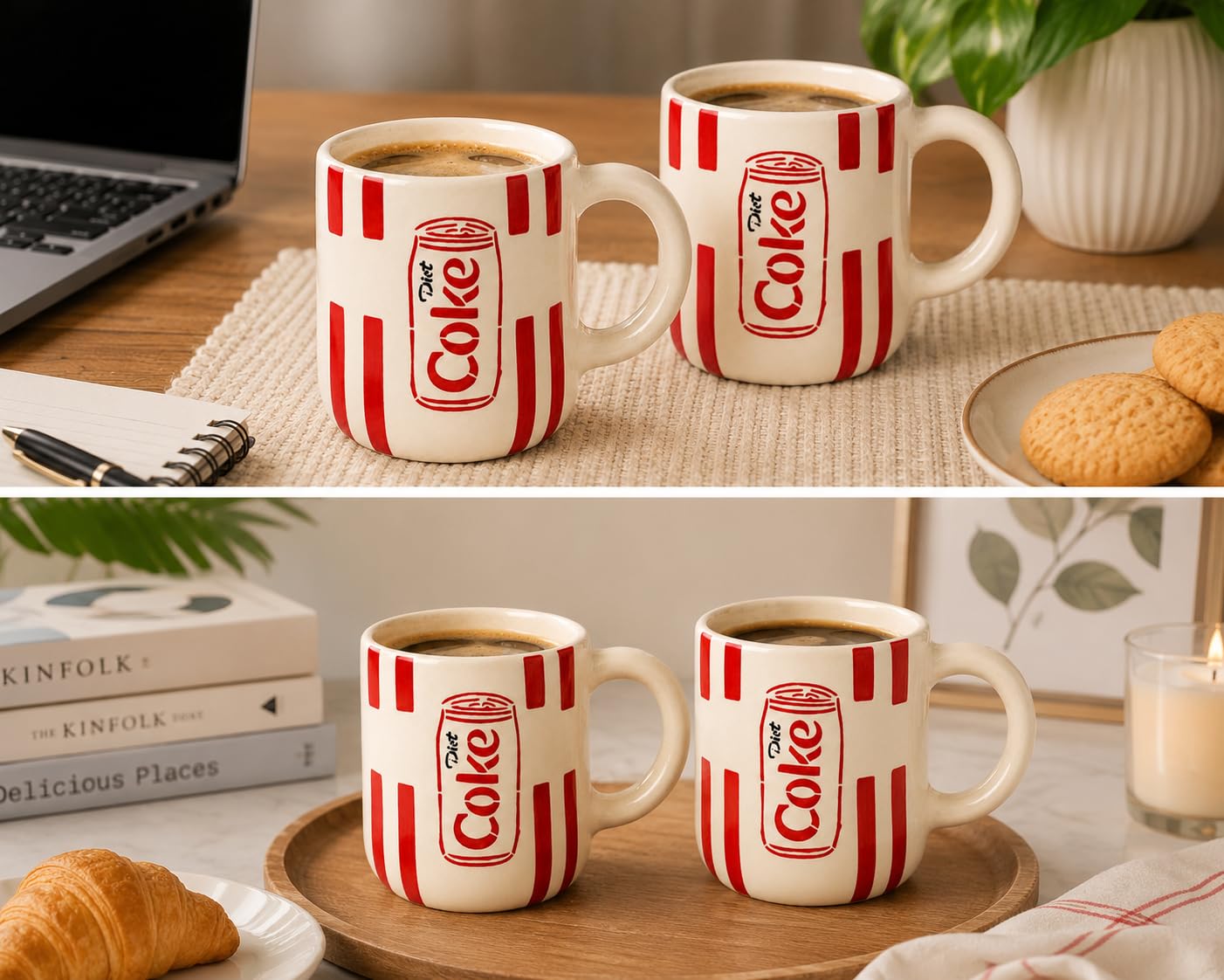 OCEAN STORE Handmade Diet Coke Ceramic Coffee Mug, 350 ml, Retro Soda Can Inspired Design, Glossy Finish, Tea & Coffee Cup for Home & Office (Set of 1)