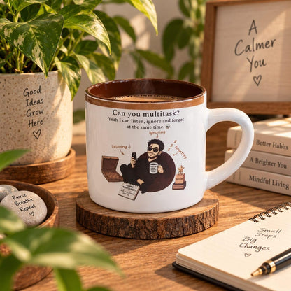 OCEAN STORE Printed Ceramic Coffee Mug with Funny and Motivational Quote, 350ml, Set of 1, Delete People Quote – Green