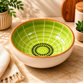 OCEAN STORE Handcrafted Kiwi Ceramic Serving Bowl, 220ml, Microwave and Dishwasher Safe, Lead-Free, for Snacks, Fruits, Ice Cream, and Salad (Set of 1)