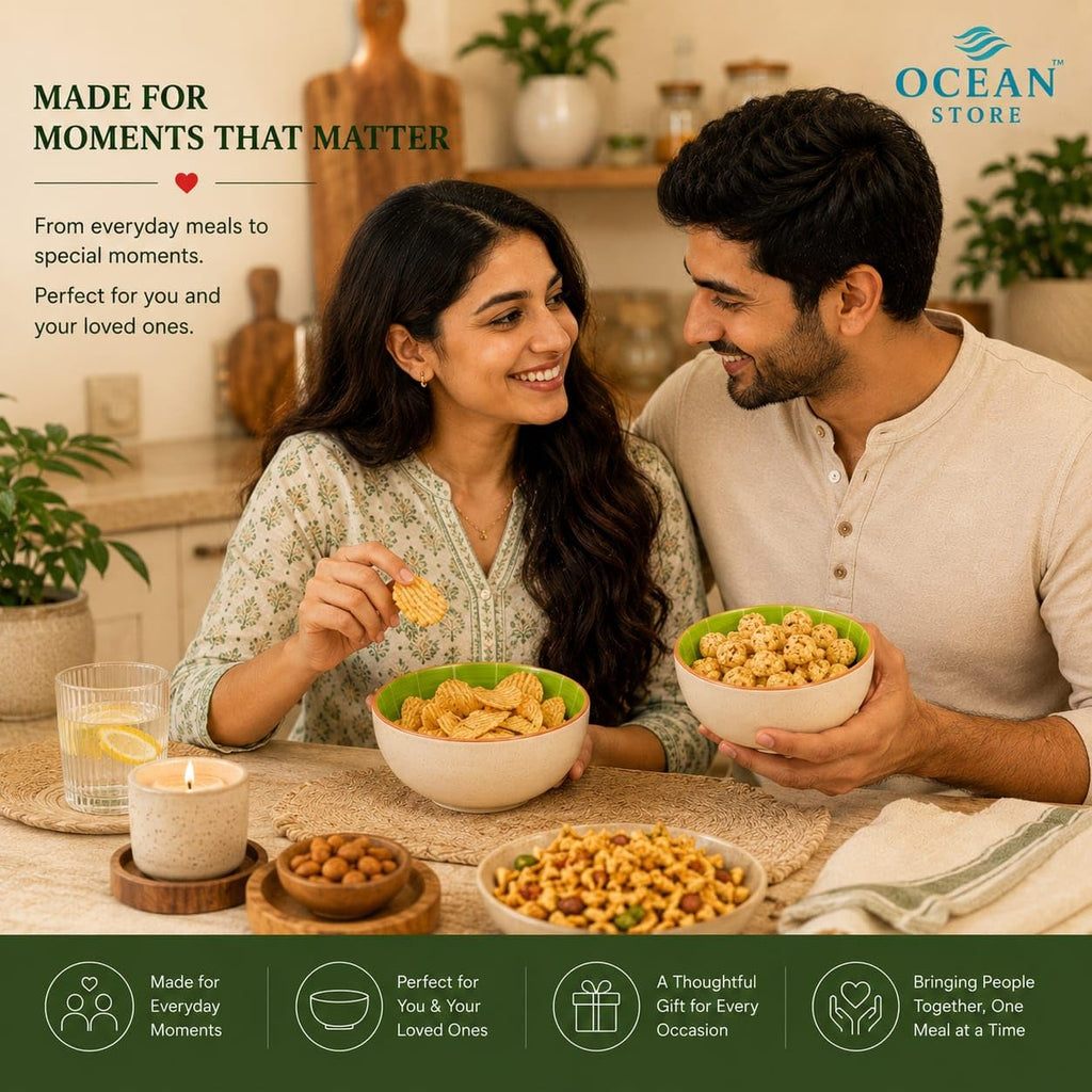 OCEAN STORE Handcrafted Kiwi Ceramic Serving Bowl, 220ml, Microwave and Dishwasher Safe, Lead-Free, for Snacks, Fruits, Ice Cream, and Salad (Set of 1)