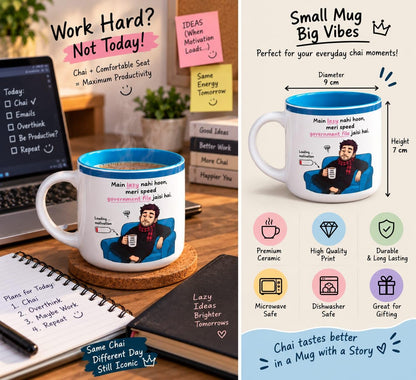 OCEAN STORE Printed Ceramic Coffee Mug with Funny and Motivational Quote, 350ml, Set of 1, Delete People Quote – Green