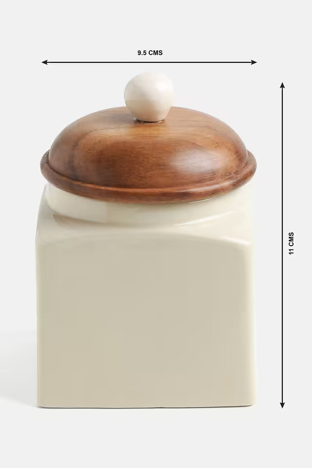 Ocean Store Square Solid Tea Sugar Salt Ceramic Canisters 500 ml