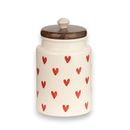 Ocean Store Red Heart Flying Ceramic Air Tight Jar