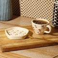 OCEAN STORE Ceramic Cherry Print Tea Cup with Saucer 250 ml | Aesthetic Coffee Cup Set | Cute Printed Ceramic Mug | Glossy Finish Cup for Home, Office & Café (1)